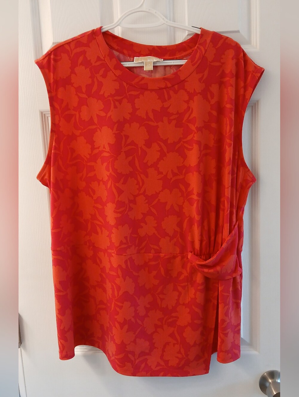 Michael Michael Kors Floral Peplum Sleeveless Top Women's 2X Stretch Knit